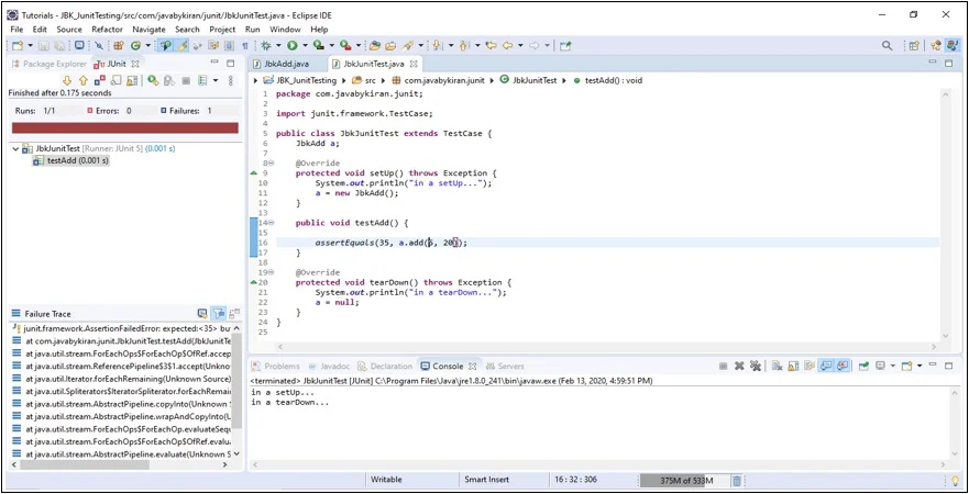 Running JUnit Test Running JUnit Test