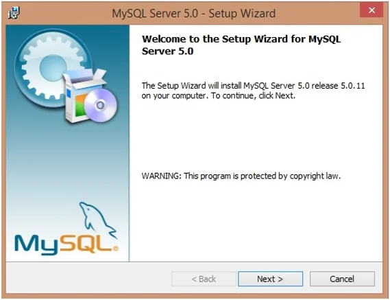 Double-click on MySQL Server 5.0 Setup. Double-click on MySQL Server 5.0 Setup