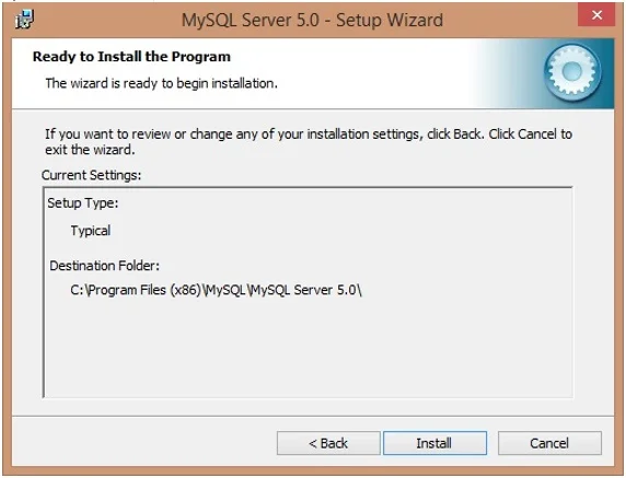 Click on Install to install MySQL Server Click on Install to install MySQL Server