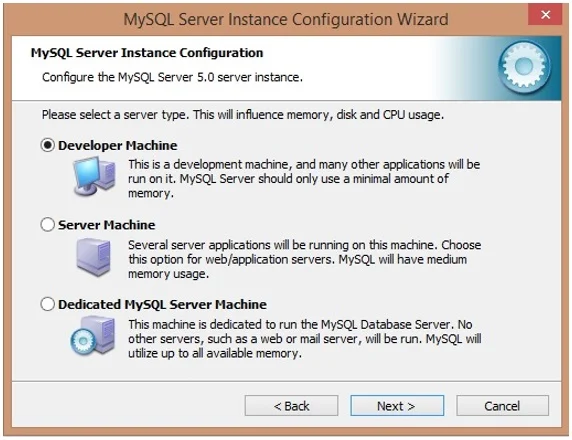 Select as Developer Machine, click on Next. Select as Developer Machine, click on Next