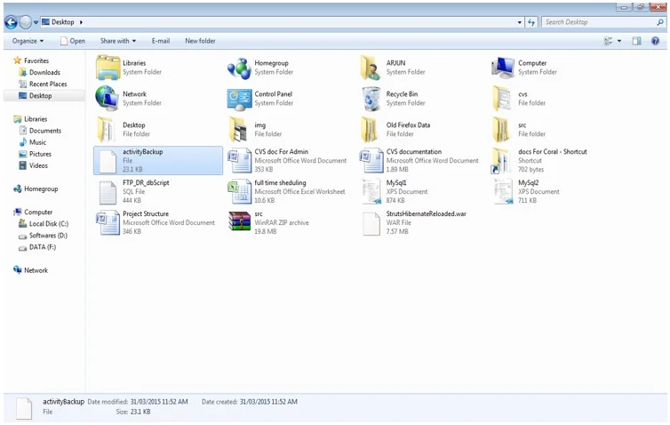 We can see the Backup file is generated on Desktop. We can see the Backup file is generated on Desktop
