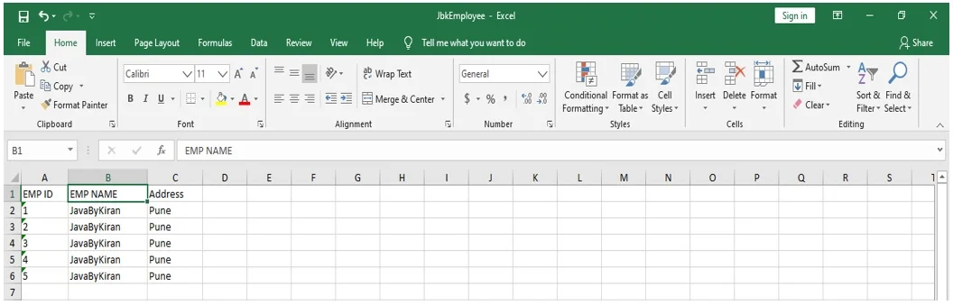 Output Excel File Output Excel File